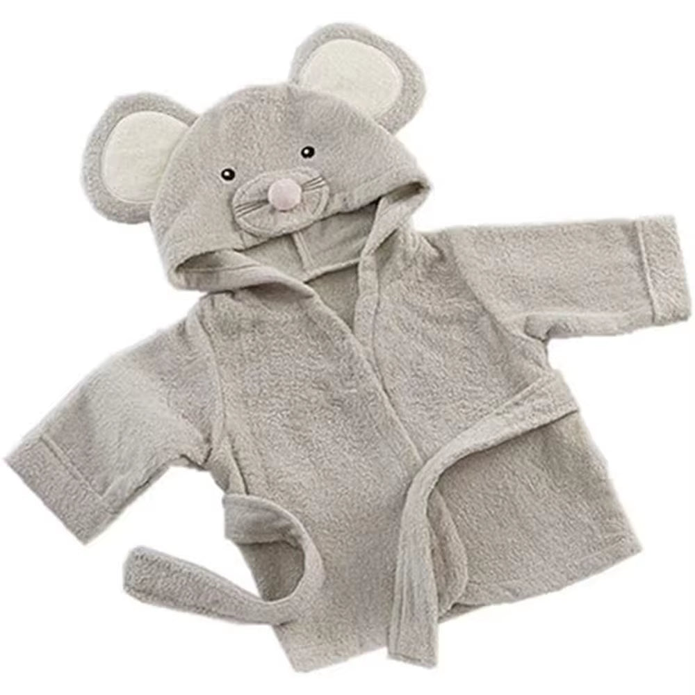 Cozy Cartoon Hooded Bathrobe for Baby Boys and Girls - Ultra Absorbent Towel Robe for Infants and Toddlers