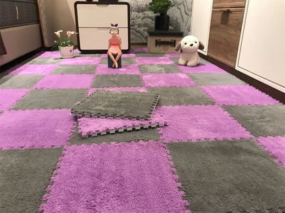 Cozy 30x30CM Soft Plush Rug for Kids - Versatile Play Mat & Puzzle Carpet for Bedrooms and Play Areas