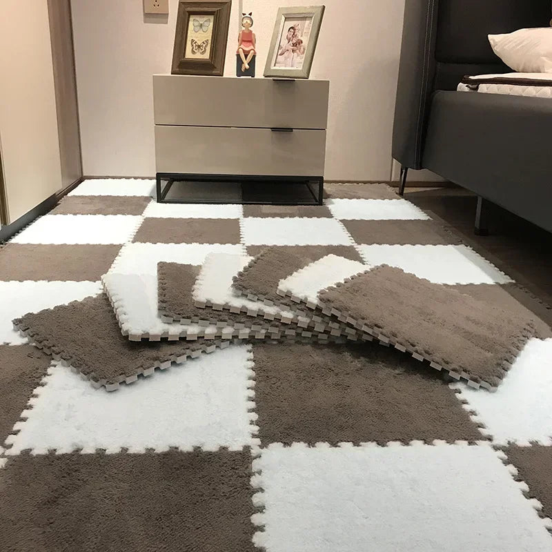 Cozy 30x30CM Soft Plush Rug for Kids - Versatile Play Mat & Puzzle Carpet for Bedrooms and Play Areas