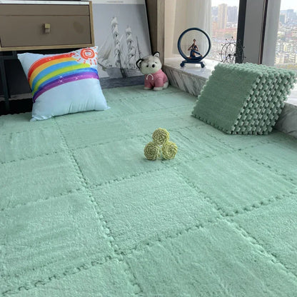 Cozy 30x30CM Soft Plush Rug for Kids - Versatile Play Mat & Puzzle Carpet for Bedrooms and Play Areas