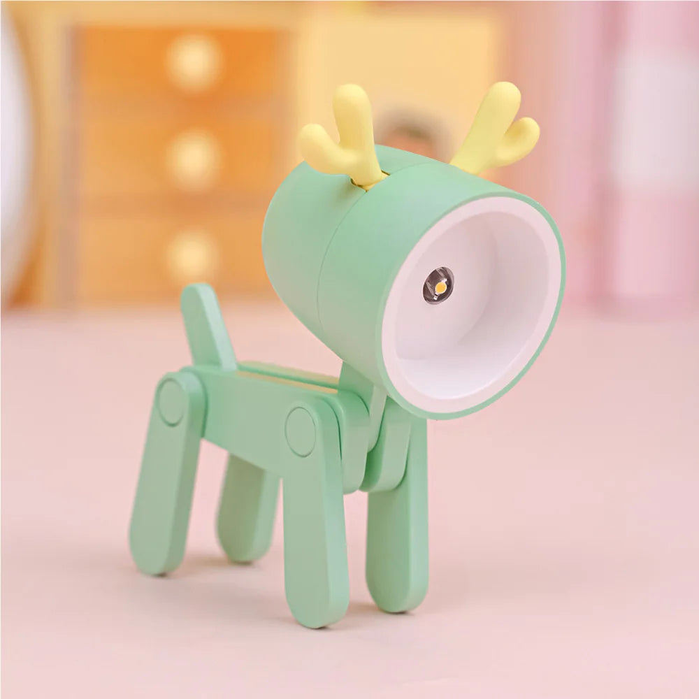 Adorable LED Night Light - Mini Folding Desk Lamp in Cute Animal Designs for Cozy Home Decor and Perfect Gift