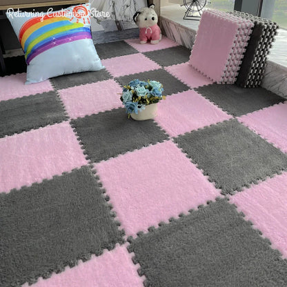 Cozy 30x30CM Soft Plush Rug for Kids - Versatile Play Mat & Puzzle Carpet for Bedrooms and Play Areas