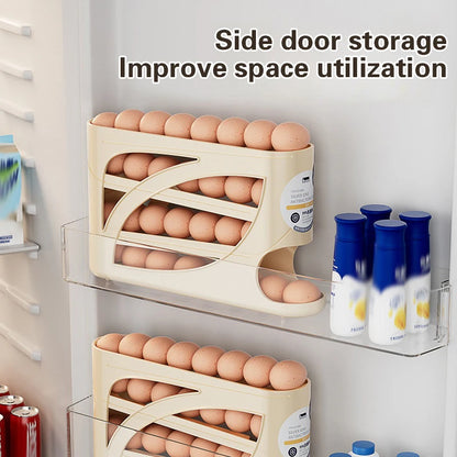 Revolutionize Your Kitchen with the 4-Tier Automatic Egg Rack - Effortless Egg Storage & Dispensing!
