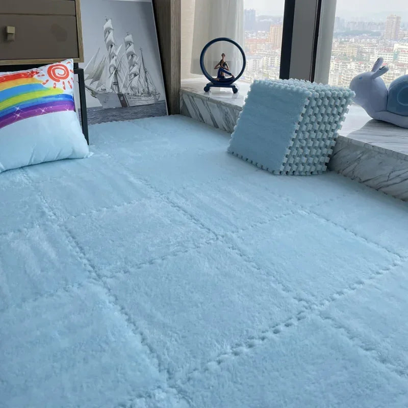 Cozy 30x30CM Soft Plush Rug for Kids - Versatile Play Mat & Puzzle Carpet for Bedrooms and Play Areas