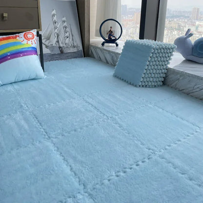 Cozy 30x30CM Soft Plush Rug for Kids - Versatile Play Mat & Puzzle Carpet for Bedrooms and Play Areas