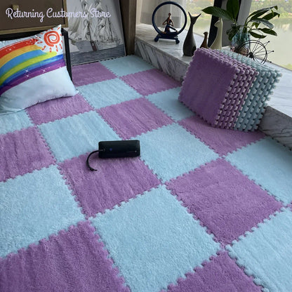 Cozy 30x30CM Soft Plush Rug for Kids - Versatile Play Mat & Puzzle Carpet for Bedrooms and Play Areas