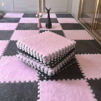 Cozy 30x30CM Soft Plush Rug for Kids - Versatile Play Mat & Puzzle Carpet for Bedrooms and Play Areas