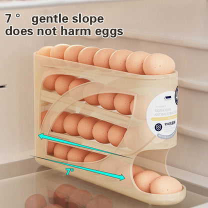 Revolutionize Your Kitchen with the 4-Tier Automatic Egg Rack - Effortless Egg Storage & Dispensing!
