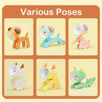 Adorable LED Night Light - Mini Folding Desk Lamp in Cute Animal Designs for Cozy Home Decor and Perfect Gift