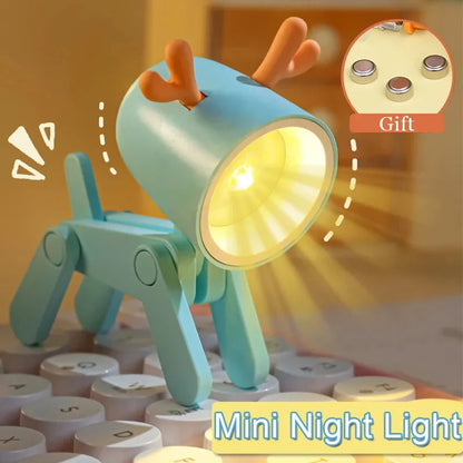 Adorable LED Night Light - Mini Folding Desk Lamp in Cute Animal Designs for Cozy Home Decor and Perfect Gift