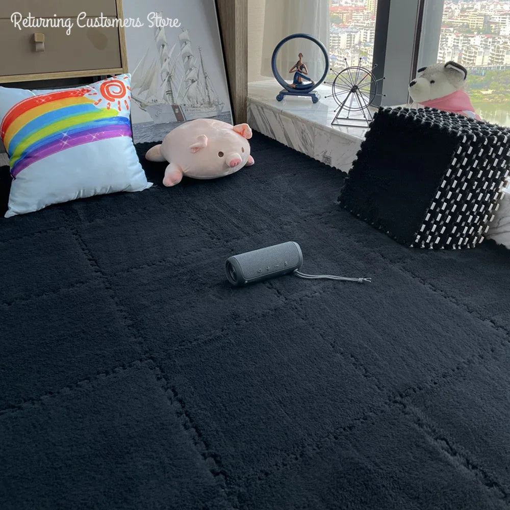 Cozy 30x30CM Soft Plush Rug for Kids - Versatile Play Mat & Puzzle Carpet for Bedrooms and Play Areas