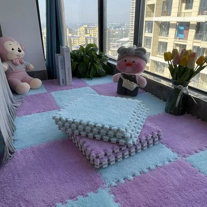 Cozy 30x30CM Soft Plush Rug for Kids - Versatile Play Mat & Puzzle Carpet for Bedrooms and Play Areas