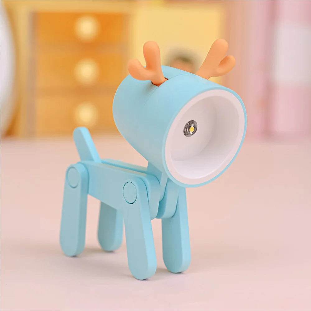 Adorable LED Night Light - Mini Folding Desk Lamp in Cute Animal Designs for Cozy Home Decor and Perfect Gift
