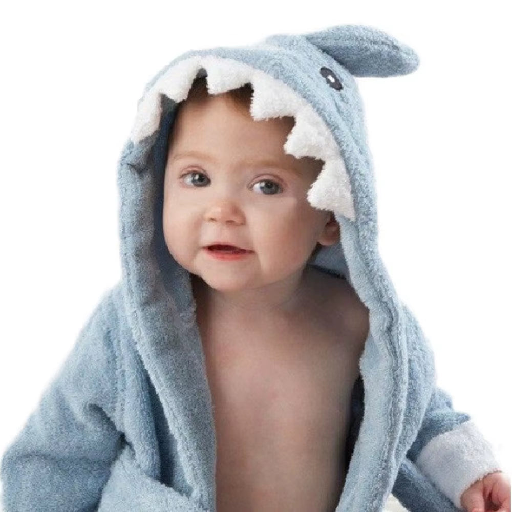 Cozy Cartoon Hooded Bathrobe for Baby Boys and Girls - Ultra Absorbent Towel Robe for Infants and Toddlers